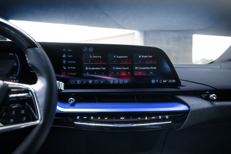 The 2026 OPTIQ-V Display Screen Displaying the V-Mode Settings | Cadillac of South San Francisco in Colma CA